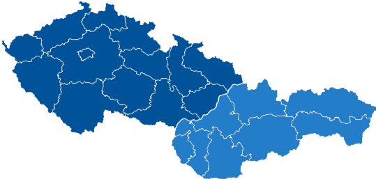 Dealer map for Czech Rep. and Slovakia